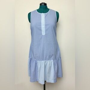 Vineyard Vines Blue And White Striped Dress Size 10 Coastal Preppy Dropped Hem